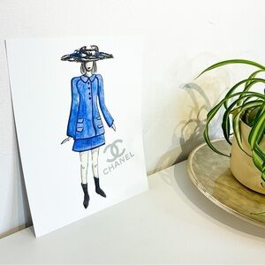 40. Chanel Fashion Illustration (My Art) Water-colour Sketch Print